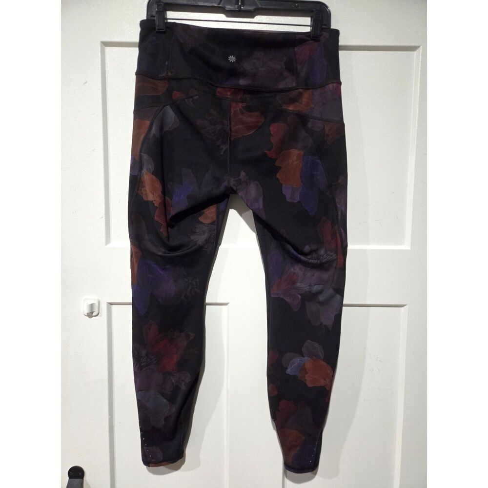 Athleta Rainier Printed Running Tight Leggings Size LG Violet